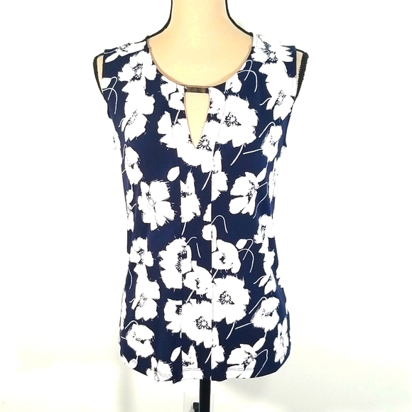 Jones New York Collection Sleeveless Floral Top. S - Picture 1 of 9